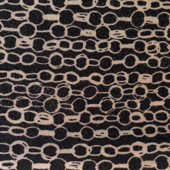 J. Crew Size M 100% Wool Dress Elbow Length Sleeves Chain Pattern Black & Cream - Picture 3 of 11